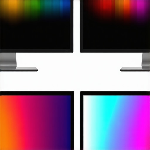 Visual comparison of IPS and OLED monitors showing color accuracy and contrast.