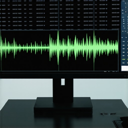 A professional monitor featuring ambient light sensors, voice control, and ergonomic adjustments, highlighting advanced workspace technology.