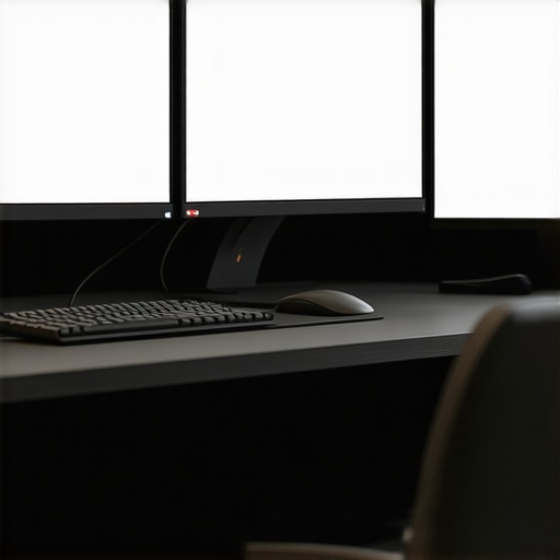 Modern office workspace showing dual 4K monitors connected with a single USB-C cable, emphasizing a clutter-free environment.
